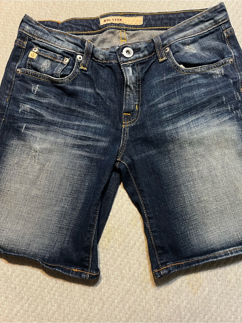 Big Star Indigo Blue Denim Shorts with Contrast Stitching